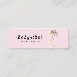 Professional Babysitter Services Reliable Care Mini Business Card