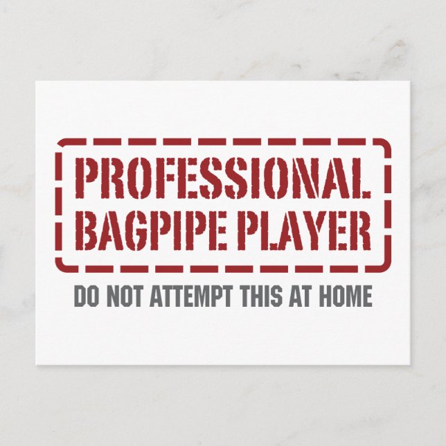 Professional Bagpipe Player Postcard (Front)
