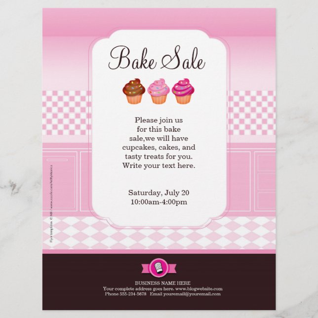 Professional Bake Sale Flyer personalized (Front)