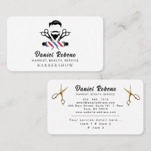 Professional Barber Minimalist Barbershop Rustic Business Card