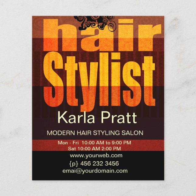 Professional Beauty Salon Spa Hairstylist Flyer (Front)
