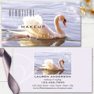 Professional Beauty Swan Makeup Photo Business Card