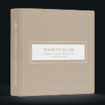 Professional Beige Custom Name Portfolio Binder<br><div class="desc">Modern portfolio binder features a minimal design in a beige and white colour palette. Portfolio information presented in simple font in a white window with a coordinating frame. Shown with a custom portfolio information, name and title on the front in modern typography, this personalized professional binder is designed with custom...</div>
