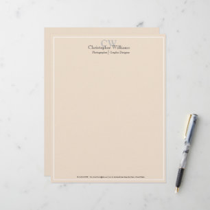 Professional Beige Minimalist Letterhead