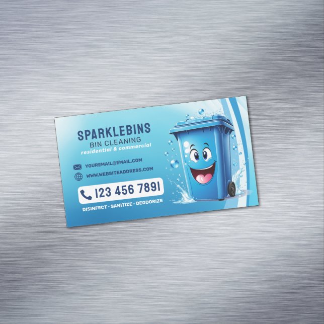 Professional Bin Cleaning Services  Magnetic Business Card (In Situ)
