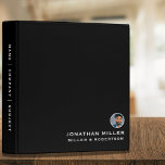 Professional Bio Photo Portfolio Black Binder<br><div class="desc">A professional portfolio binder designed with a bio photo image (500 x 500 px), you can customize by changing the text and image using the fields provided, or use the ‘message’ button to contact the designer for assistance. Ideal for real estate agents, lawyers, law firms, consultants, advisors or any other...</div>