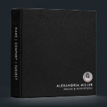 Professional Bio Photo Portfolio Black Leather Binder<br><div class="desc">A professional portfolio binder designed with a bio photo image (500 x 500 px), you can customize by changing the text and image using the fields provided, or use the ‘message’ button to contact the designer for assistance. Ideal for real estate agents, lawyers, law firms, consultants, advisors or any other...</div>