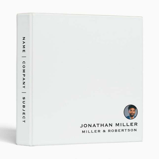 Professional Bio Photo Portfolio White Binder (Front/Spine)