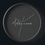 Professional black add your name handwriting retro clock<br><div class="desc">This template can be customized to meet all personal occupations.</div>