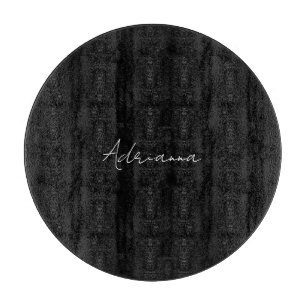 Professional black add your name handwriting retro cutting board