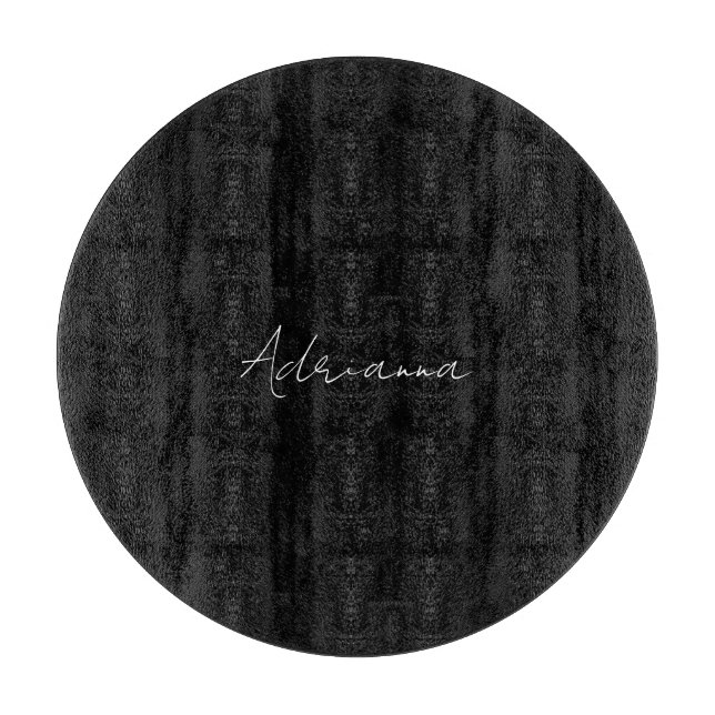 Professional black add your name handwriting retro cutting board (Front)