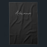 Professional black add your name handwriting retro kitchen towel<br><div class="desc">This template can be customized to meet all personal occupations.</div>