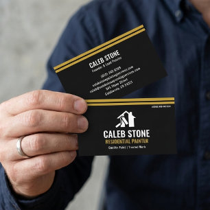 Professional Black and Gold Residential Painter Business Card