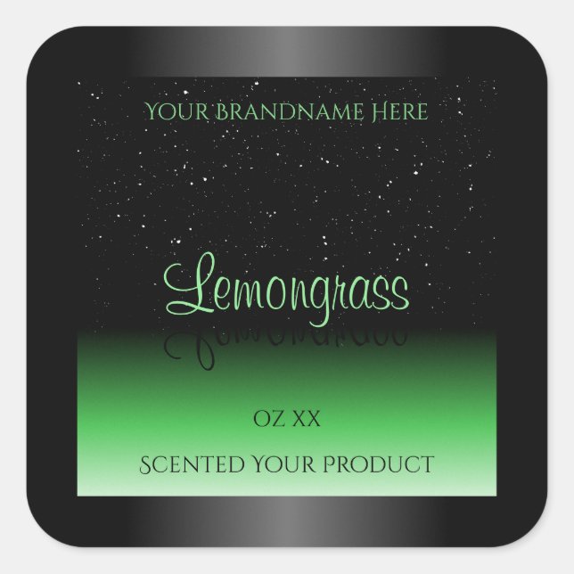Professional Black and Green Product Label Glitter (Front)