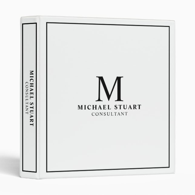 Professional Black and White Binder (Front/Spine)