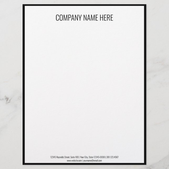Professional Black and White Business Template Letterhead (Front)