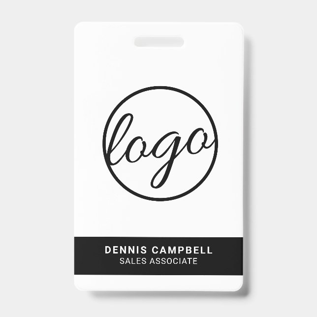 Professional Black and White Corporate Large Logo Badge (Front)