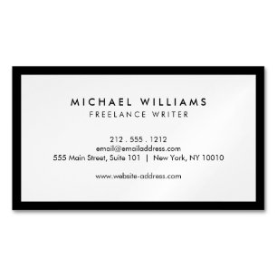 Professional Black and White Magnetic Magnetic Business Card