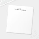 Professional Black and White Notepad<br><div class="desc">Professional Notepad features custom name and text in black classic serif font style on white background.</div>