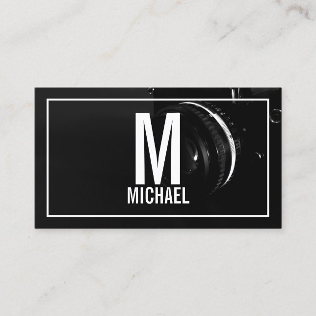Professional Black and White Photography Business Card (Front)