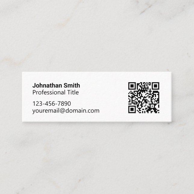Professional Black and White QR Code Calling Card (Front)