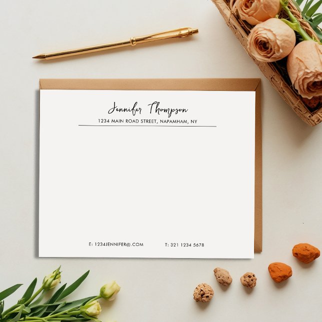 Professional Black and White Script Business Card (Creator Uploaded)
