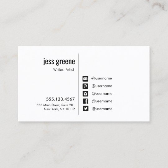 Social Media On Business Cards Financeviewer