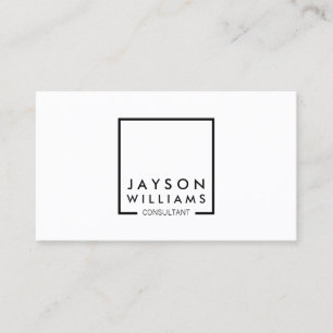 Professional Black and White Square Logo I Business Card