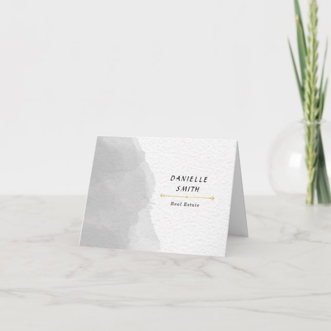 Professional Black and White Watercolor Thank You Card (Front)