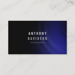 Professional Black Blue Grey Manager Business Card