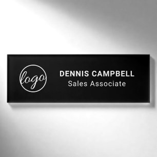 Professional Black Business Logo Name Tag