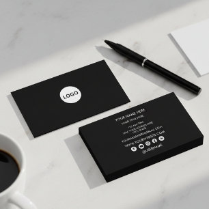 Professional Black Circle Logo Modern Business Card