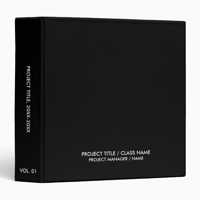 Professional black custom class name title elegant binder (Front/Spine)