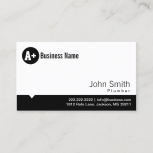 Professional Black Dot Plumber Business Card