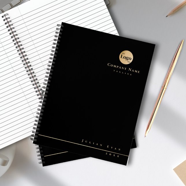 Professional Black Gold Company Logo Spiral Notebook (Professional Black Gold Company Logo Spiral Notebook)