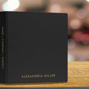 Professional Black Gold Custom Name Binder