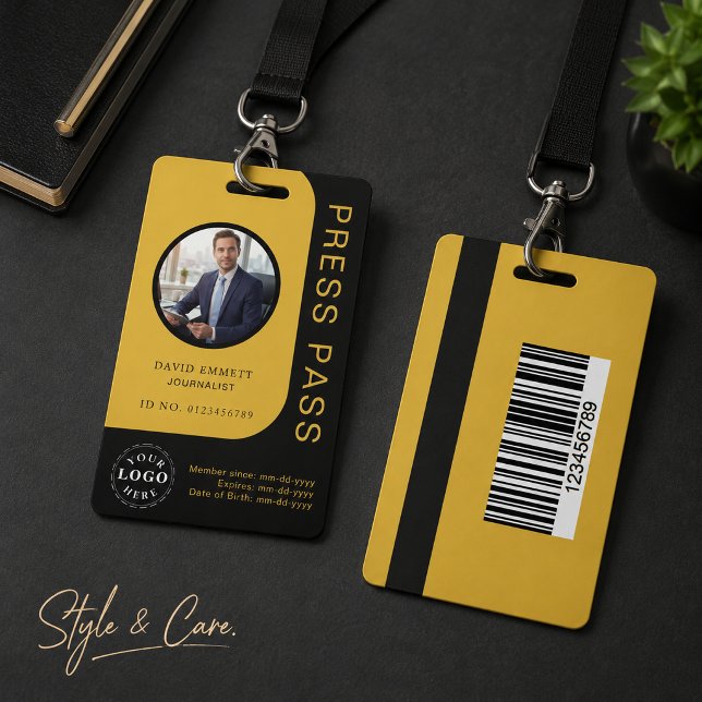 Professional Black Gold Media Press Pass ID Badge (Professional Black Gold Media Press Pass ID Badge)