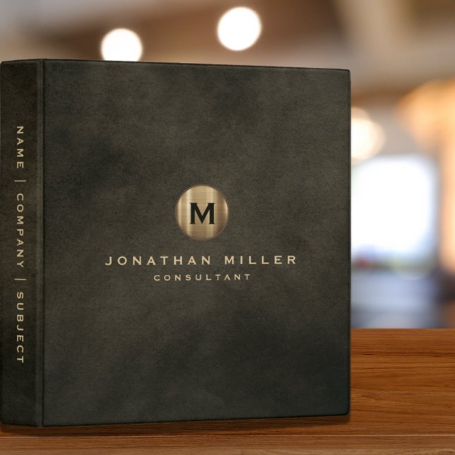 Professional Black Gold Monogram Binder (Creator Uploaded)