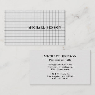 Professional Black Gray Grid Stylish Business Card