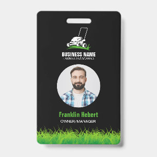Professional Black Green Lawn Care & Landscaping Badge