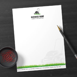 Professional Black Green Lawn Care & Landscaping Letterhead