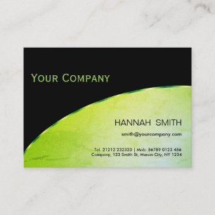 Professional Black Green Metal Modern Elegant Business Card