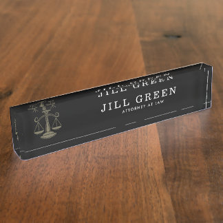 Professional Black Lawyer Attorney Nameplate