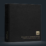 Professional Black Leather Legal Portfolio Binder<br><div class="desc">Keep your labour and employment law documents organized with this professional black leather binder featuring a gold initial logo. The three-ring design allows for easy insertion and removal of documents, and the luxurious leather print adds a touch of sophistication to your portfolio. Whether you're a law student, attorney, or HR...</div>