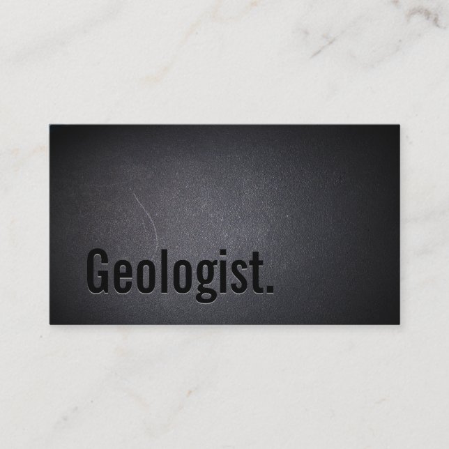 Professional Black Minimalist Geologist  Business Card (Front)
