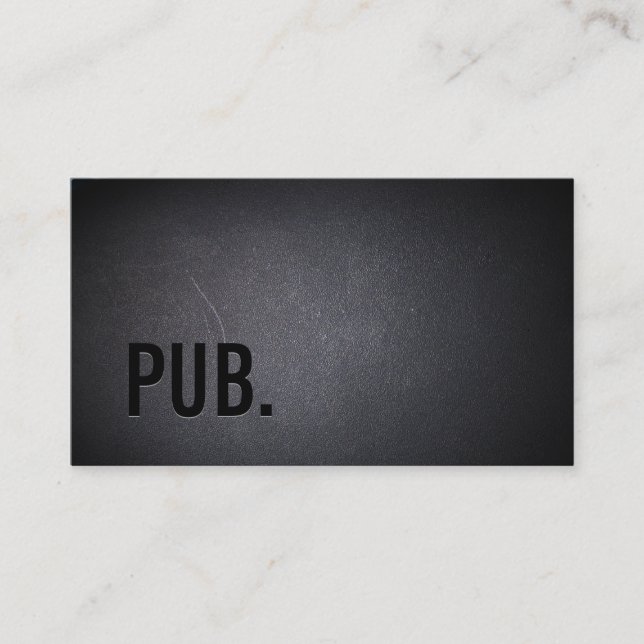 Professional Black Minimalist Pub  Business Card (Front)