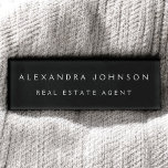 Professional Black Modern Business Name Tag<br><div class="desc">Black Minimalist Business Name Tag with white lettered script signature typography for the monogram.</div>