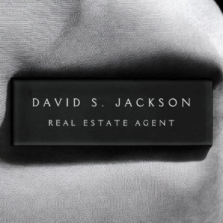 Professional Black Modern Business Name Tag