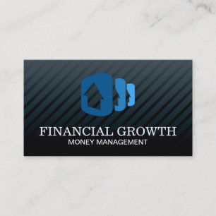 Professional Black Modern Stacked Houses Business Card