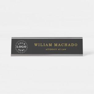 Professional Black Name Plate for Attorneys